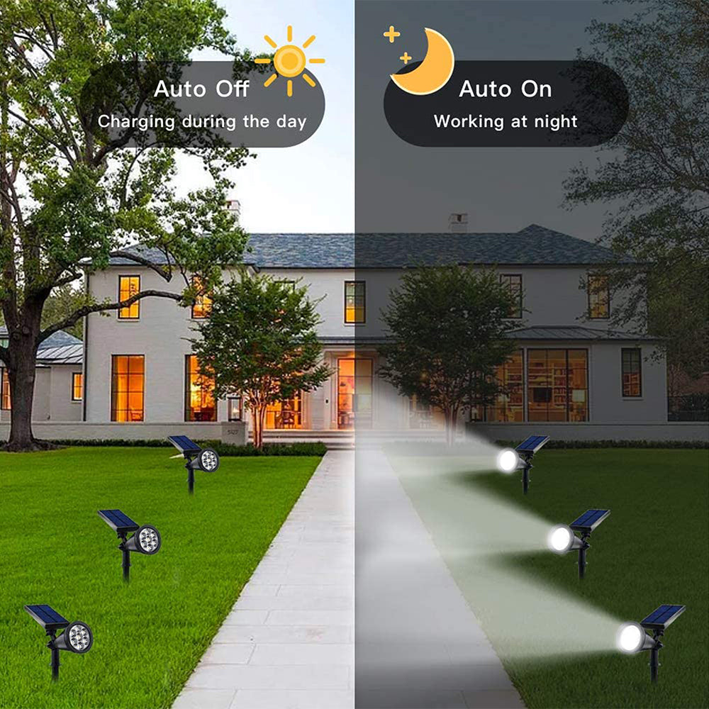 Solarera 7 LED Solar Lights Outdoor， Solar Spot Lights Waterproof Solar Powered Landscape Spotlights Outdoor Pathway Lights Suit for Garden， Patio Yard (Yellow Light)