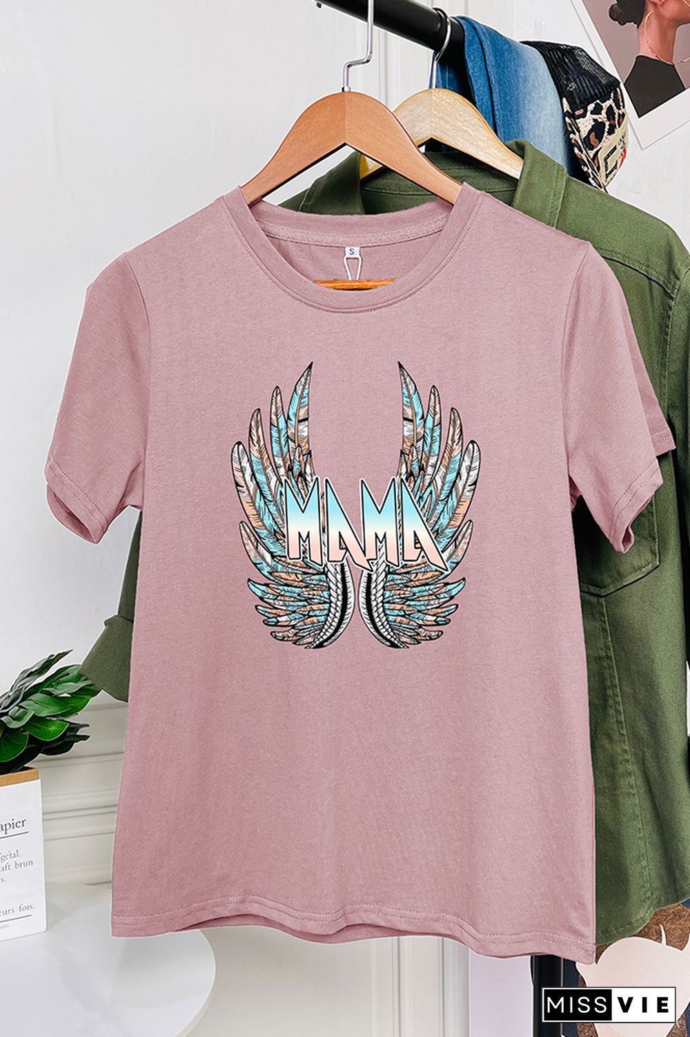 MAMA with Wings Short Sleeve Graphic Tee Wholesale