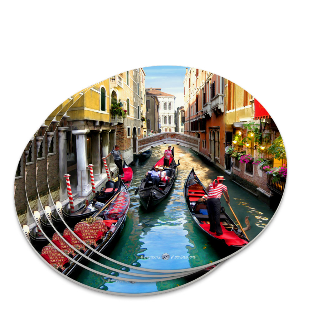 Venice Italy Gondolas Canals Novelty Coaster Set