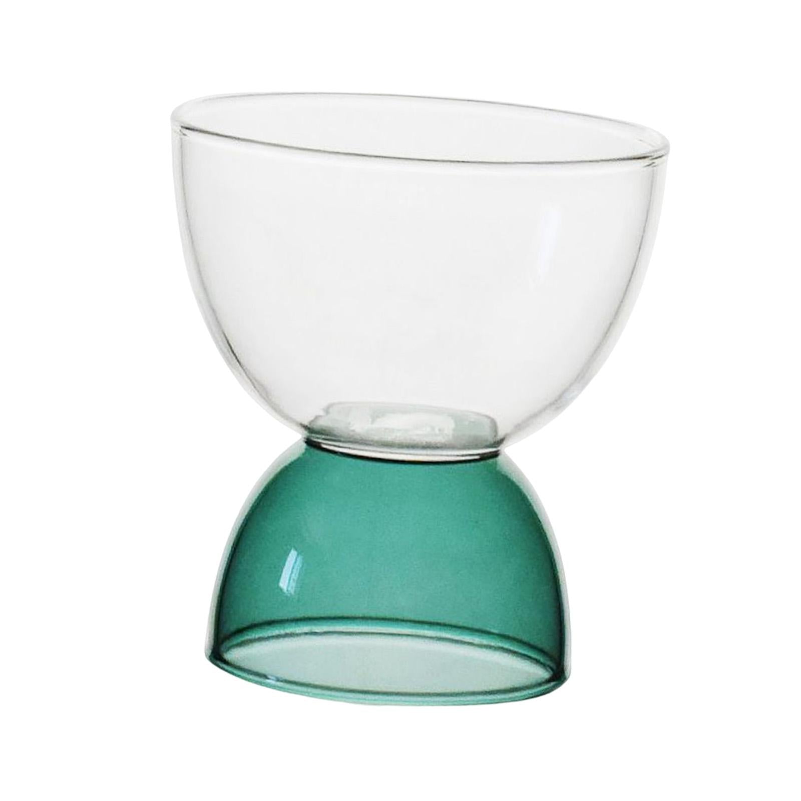 Glass Dessert Bowls Cocktail Glass Trifle Dessert Bowls Clear for Events Bar Low Green