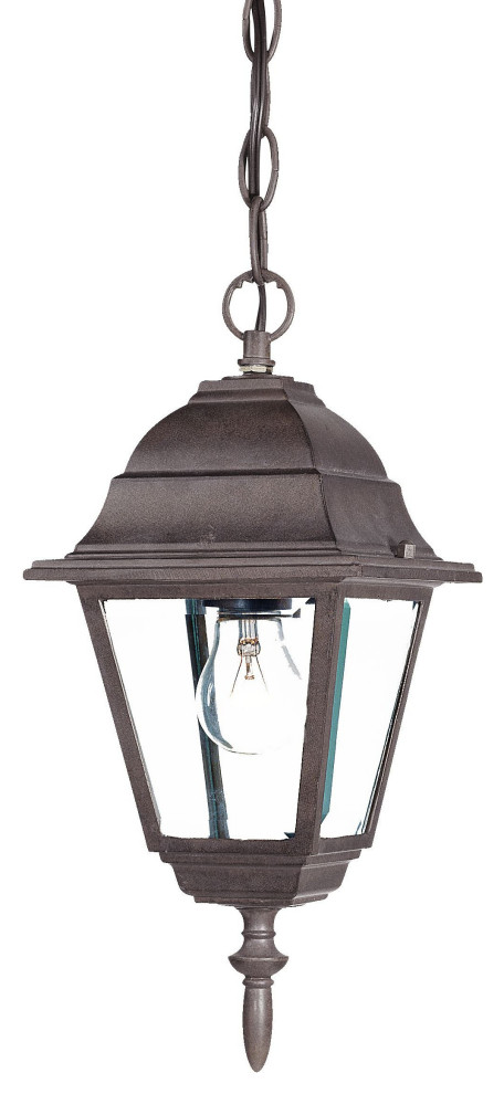 Antique Brown Beveled Glass Outdoor Hanging Light   Traditional   Outdoor Hanging Lights   by HomeRoots  Houzz