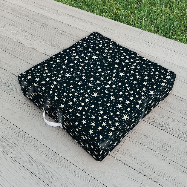 Avenie Black And White Stars Outdoor Floor Cushion Deny Designs