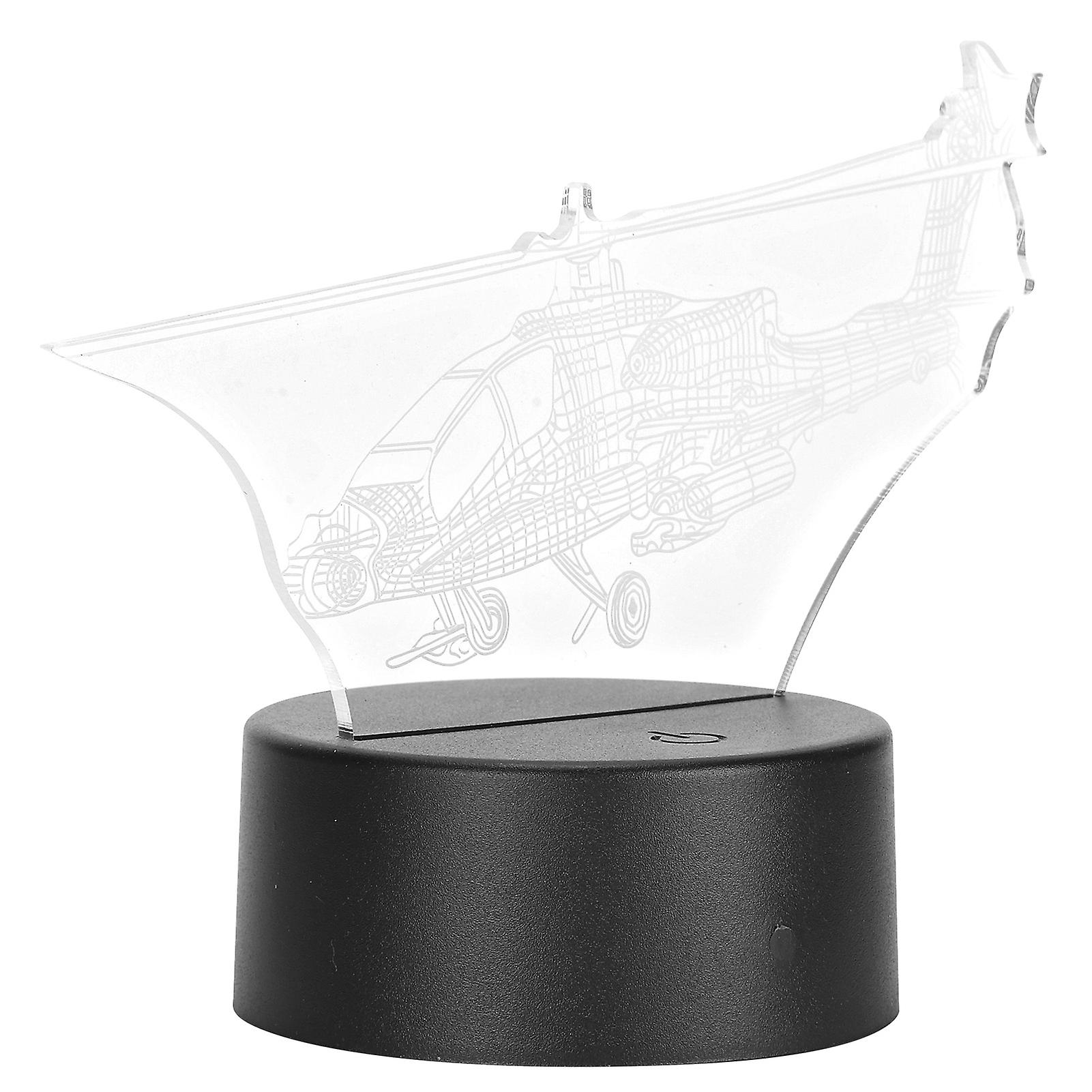 Night Light 3d Helicopter Acrylic Lamp With Touch Switch For Desk Decoration Gift