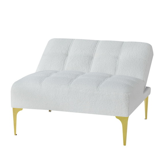 Convertible Sofa Bed Futon with Gold Metal Legs Te...