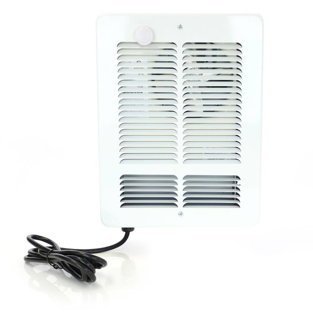 King Electric WSC 120-Volt 1000-Watt500-Watt Outdoor Rated Surface-Mounted Plug-In Wall Heater wSP Thermostat  6 ft. Cord White WSC1210-T 15-15P 6FT