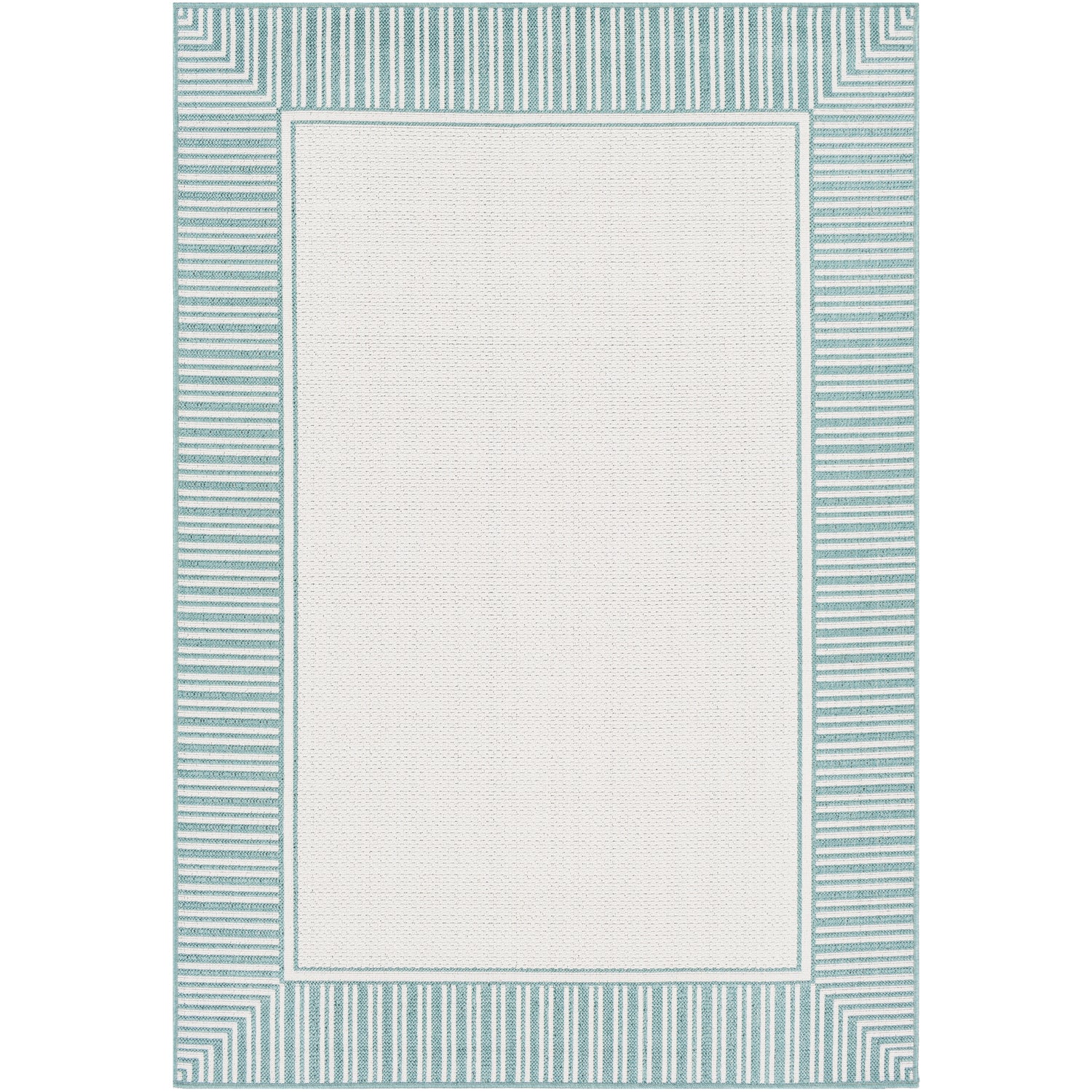 Alfresco Rug in Teal & White