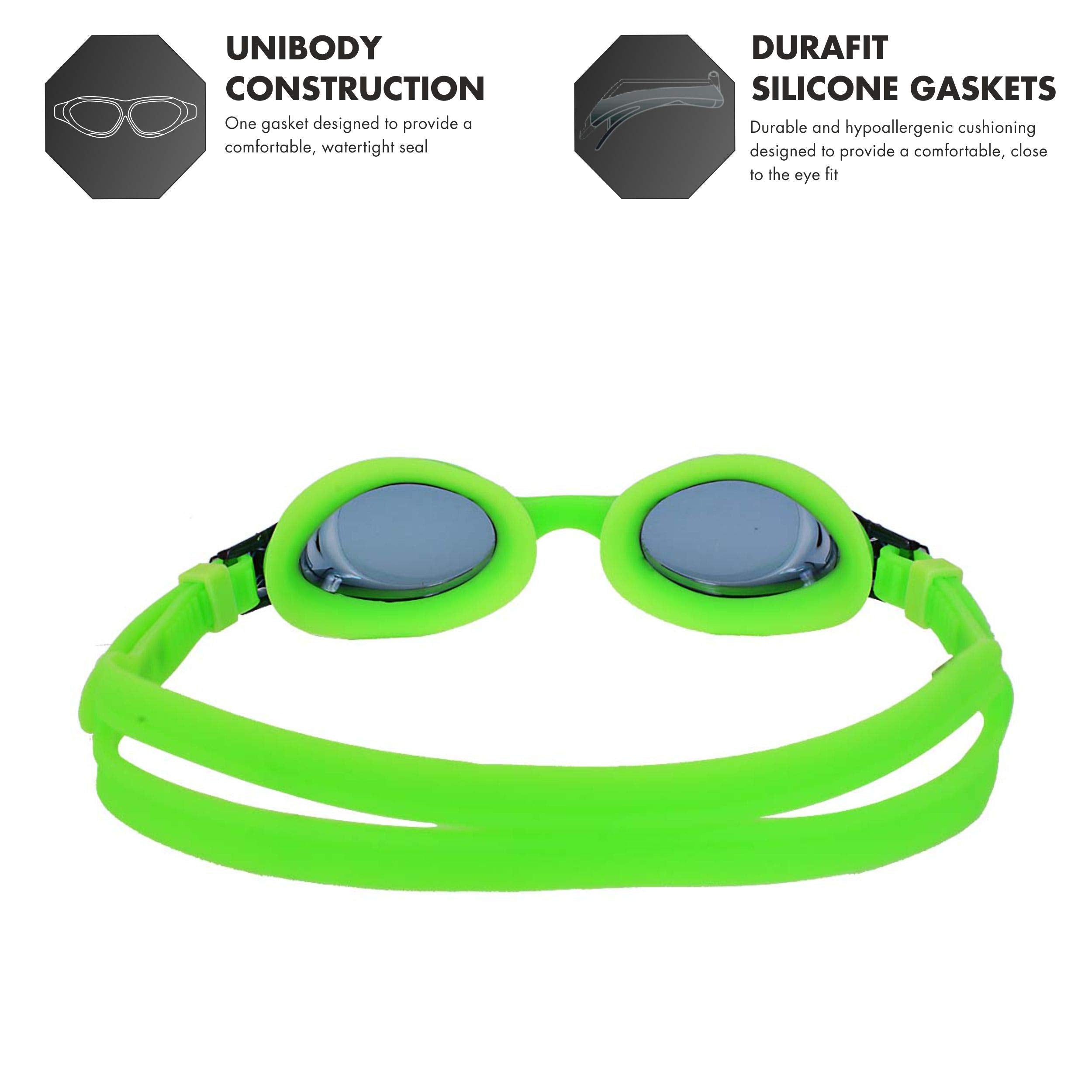 TYR Swimple Swim Goggles, Green Gasket & Smoke Lens, Kids