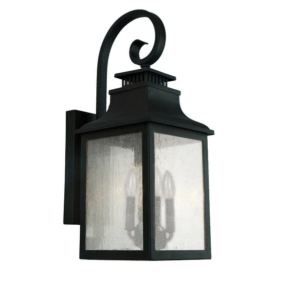 1 Light Outdoor Wall Lantern in Oil Rubbed Bronze Finish and Clear Tempered Glass - Rich Black Finish Shopping - The Best Deals on Outdoor Wall Lanterns | 38131177