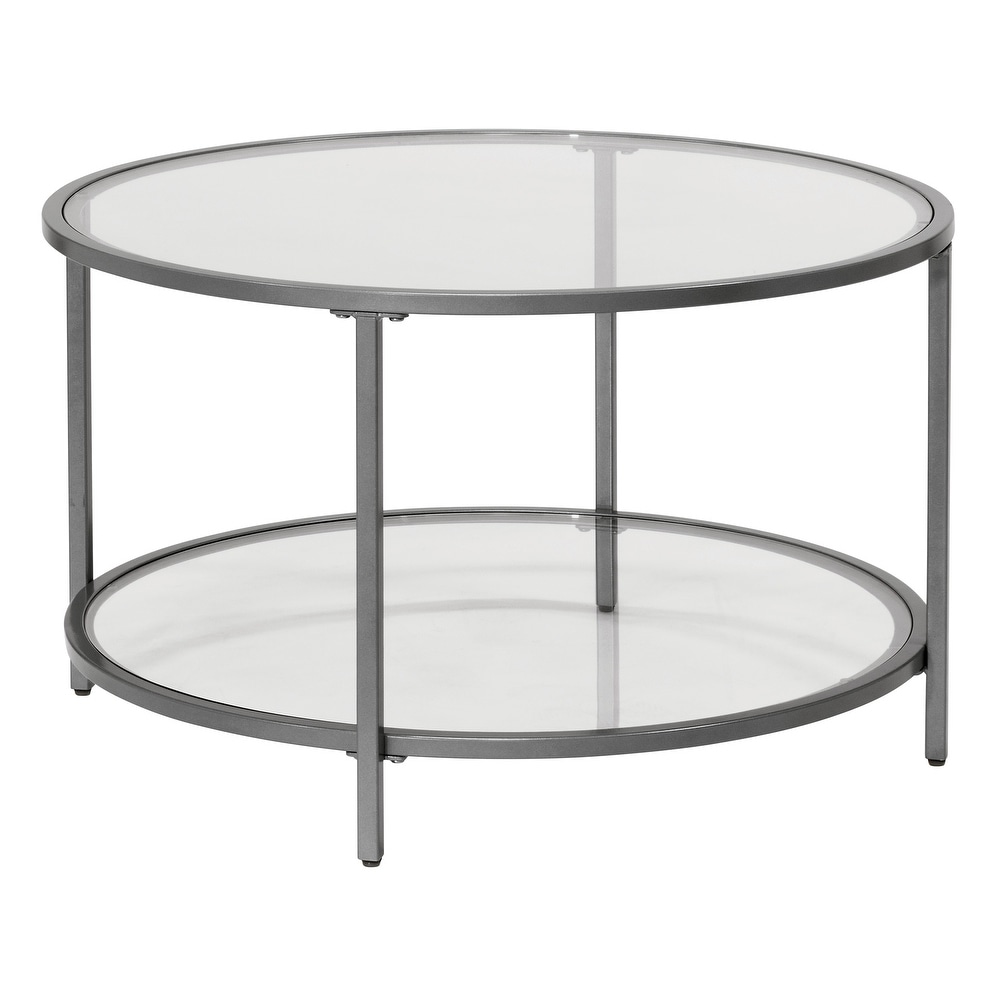 Carbon Loft Heimlich Round Steel/Glass Coffee Table