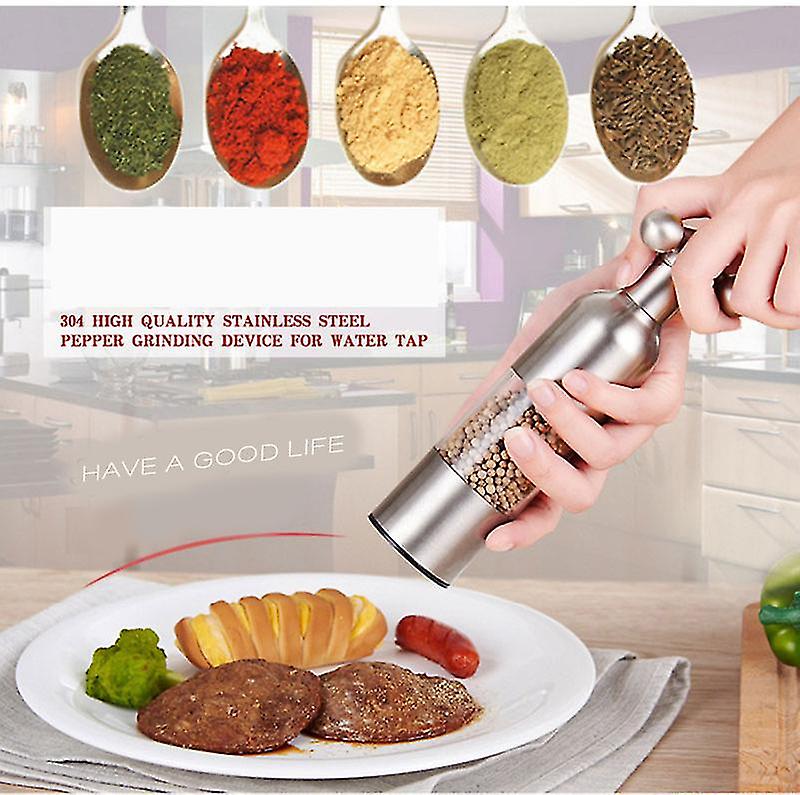 Black Pepper Mill Salt Pepper Grinder Spice Grinder Kitchen Creative Gadgets Pepper And Salt Grinder Grindering