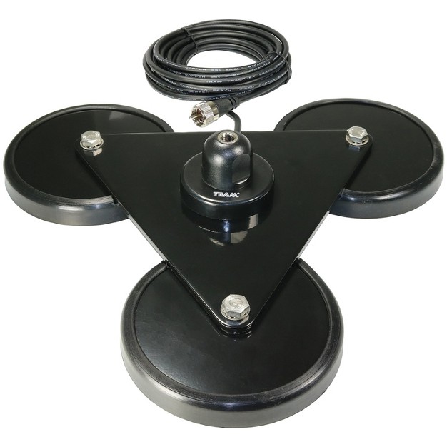 Tram 5 inch Tri magnet Cb Antenna Mount With Rubber Boots And 18 foot Rg58a u Coaxial Cable