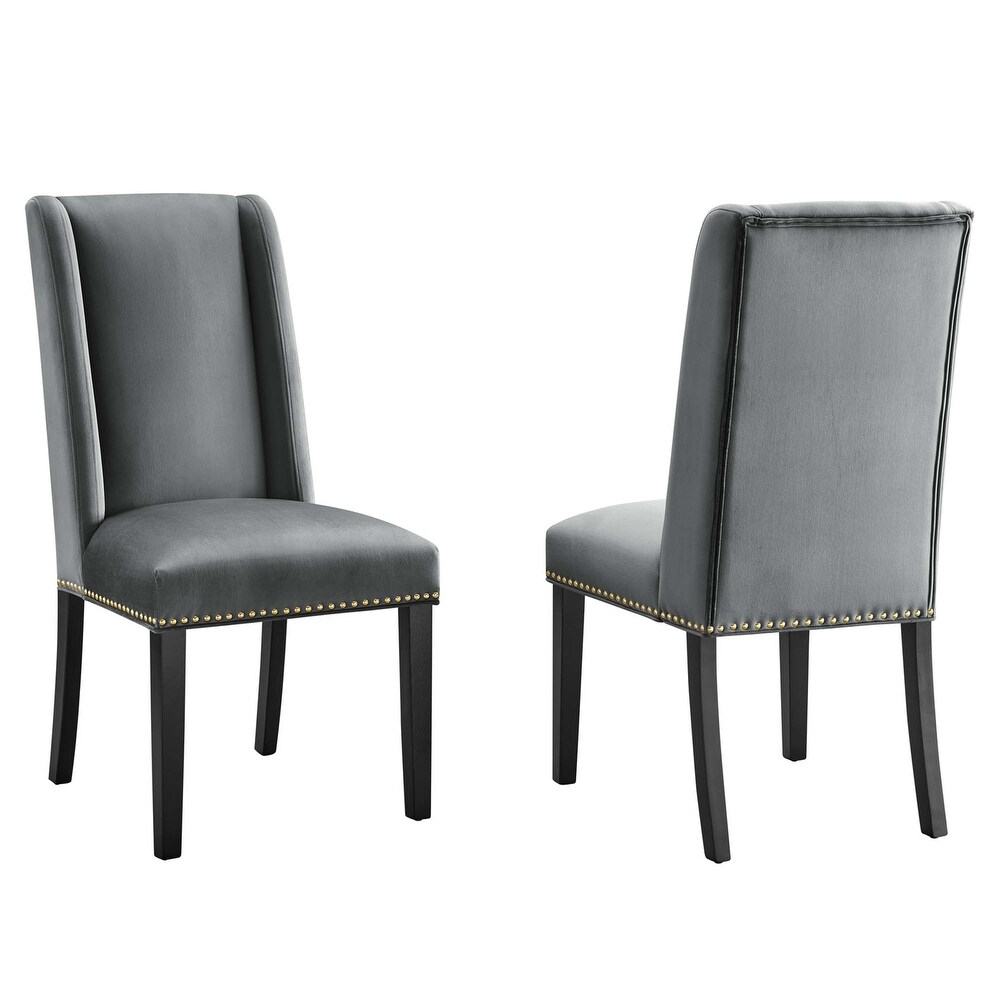 Baron Performance Velvet Dining Chairs   Set of 2