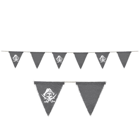 Beistle 59889 Pirate Fabric Pennant Banner  6 penn...