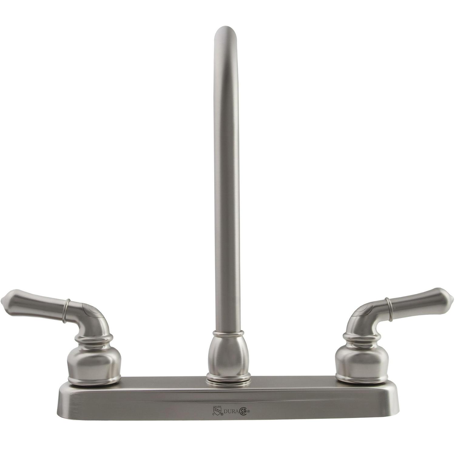 Dura Faucet J-Spout RV Kitchen Faucet  Brushed Satin Nickel