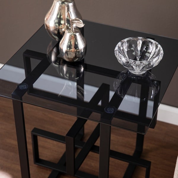 SEI Furniture Cezanne Contemporary Black Metal Accent Table