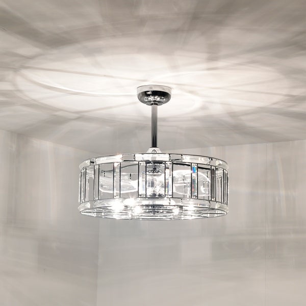 Luna 25 Inch Crystal Shade Fandelier with Light Shopping - The Best Deals on Ceiling Fans | 40371727