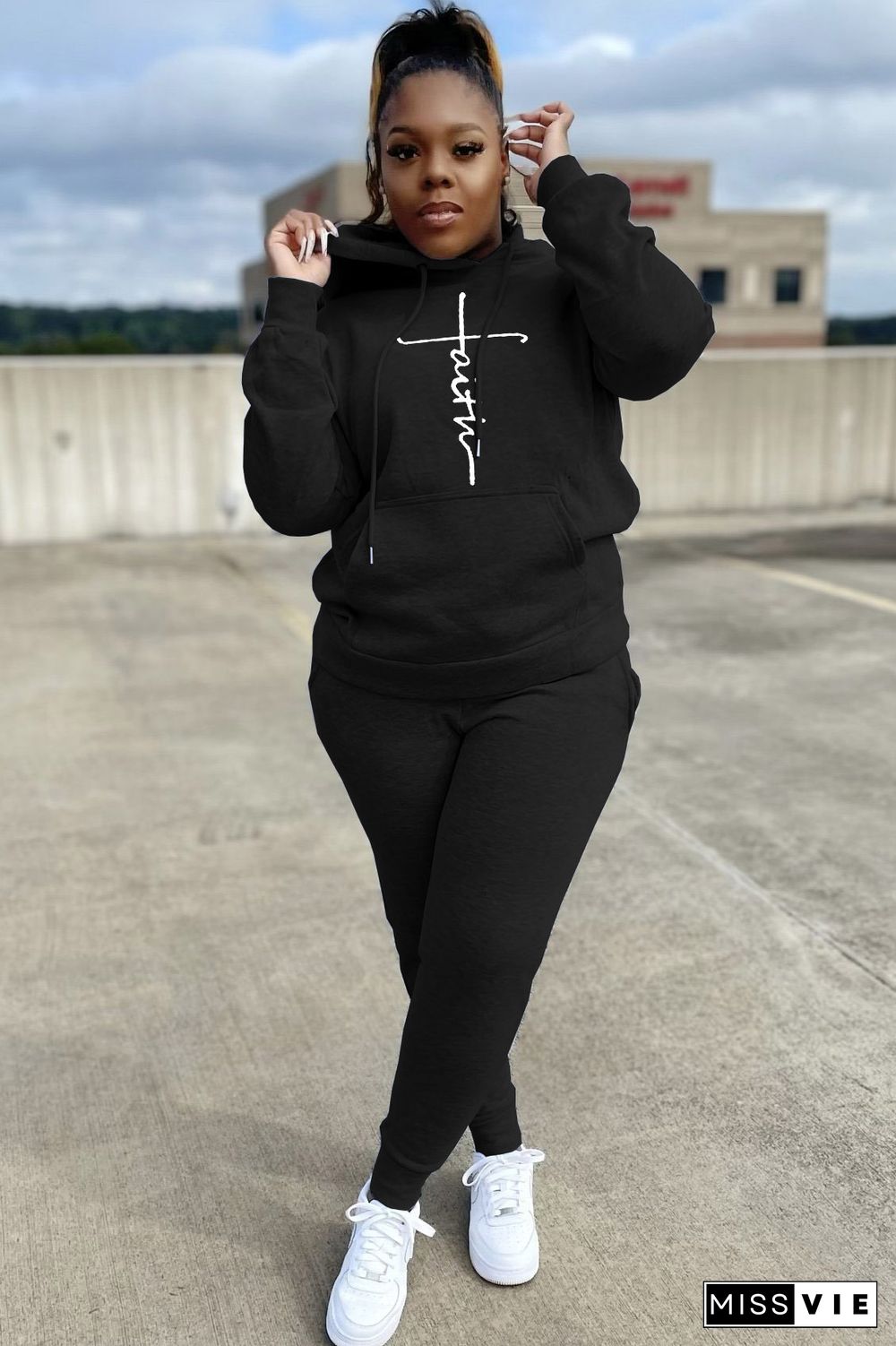 Plus Size Hoodies Sweatshirt Pants Tracksuit