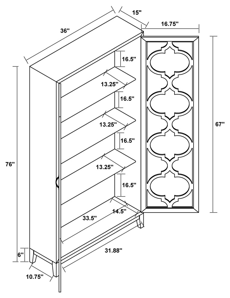 Mckellen 2 door Tall Cabinet Antique White   Modern   Accent Chests And Cabinets   by Modon  Houzz