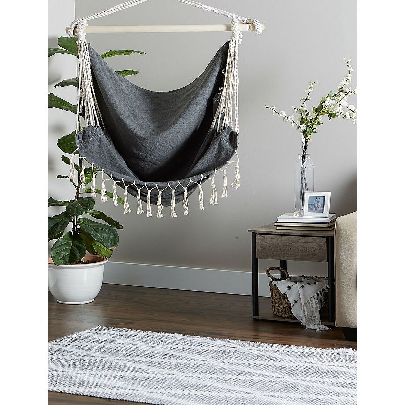 Actifo Hammock Chair with Tassel Fringe - Gray