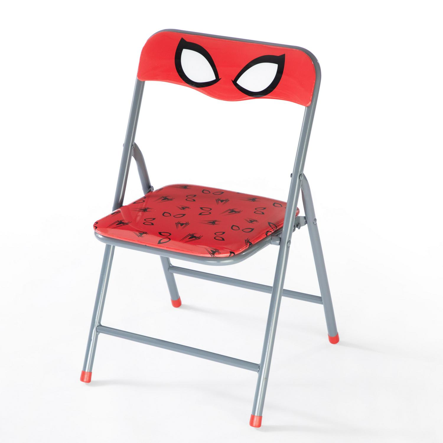 Marvels Spiderman Metal Folding Activity Desk And Chair Set， Red， 25 x 20 x 15.25