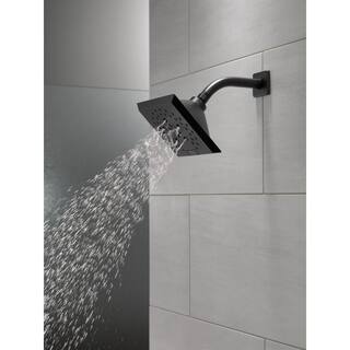 Delta Pivotal 5-Spray Patterns 1.75 GPM 5.81 in. Wall Mount Fixed Shower Head with H2Okinetic in Matte Black 52664-BL