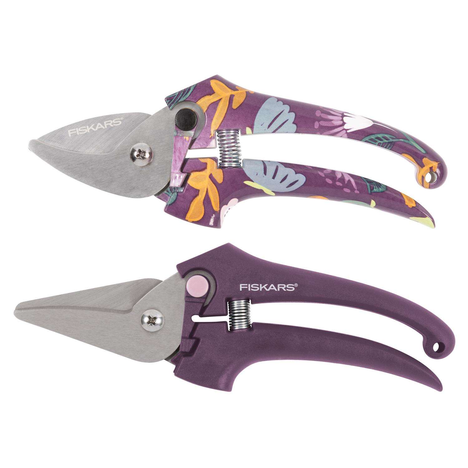 Fiskars Designer Stainless Steel Anvil and Bypass Pruner Set