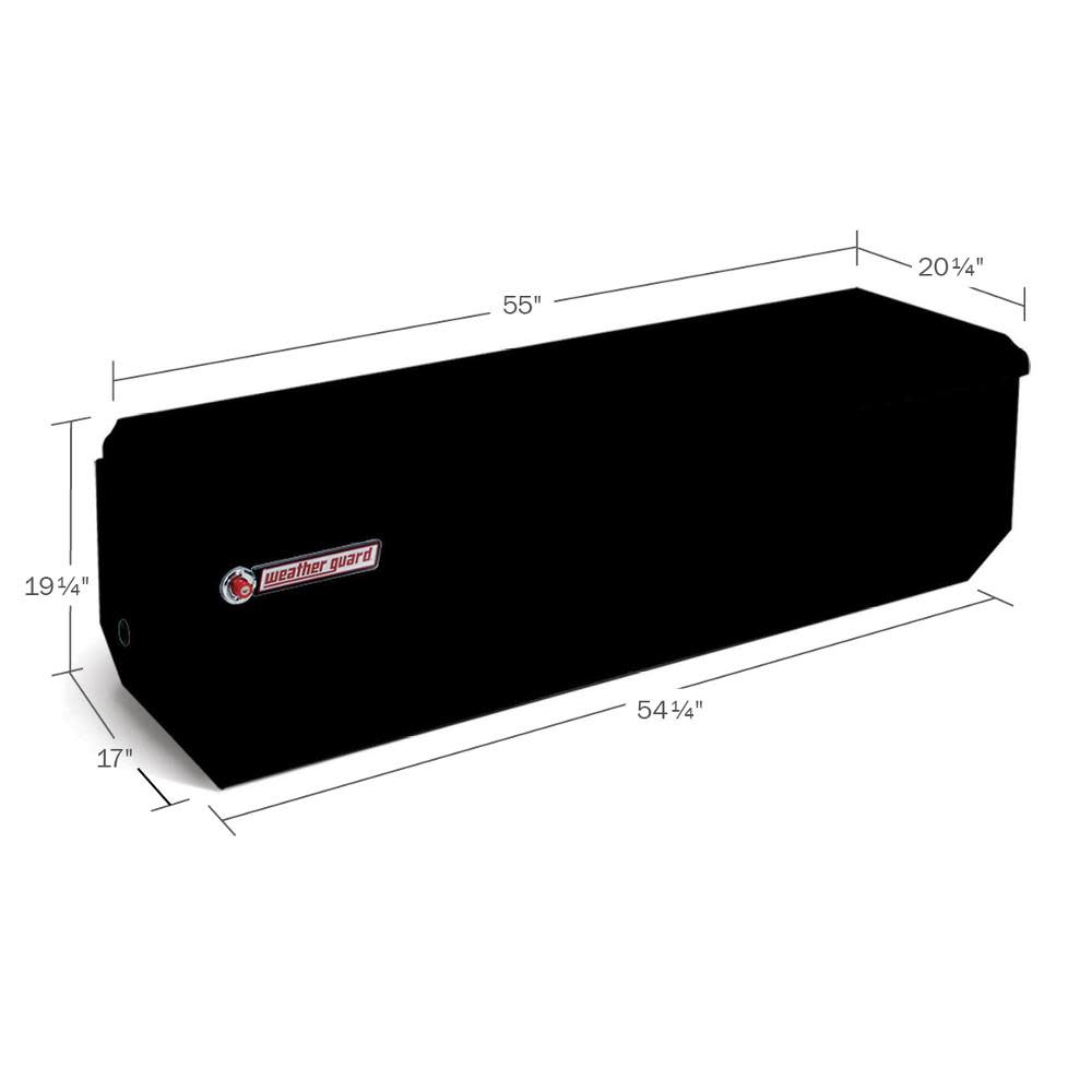 55-in x 20-in x 19.25-in Black Aluminum Universal Truck Tool Box ;