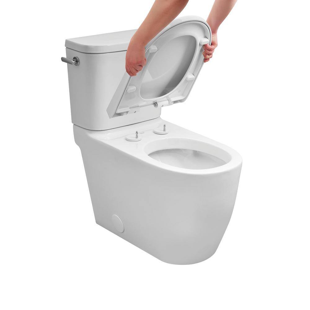 GROHE Essence 2-piece 1.28 GPF Single Flush Elongated Toilet with Left Hand Trip Lever in Alpine White Seat Included 39675000