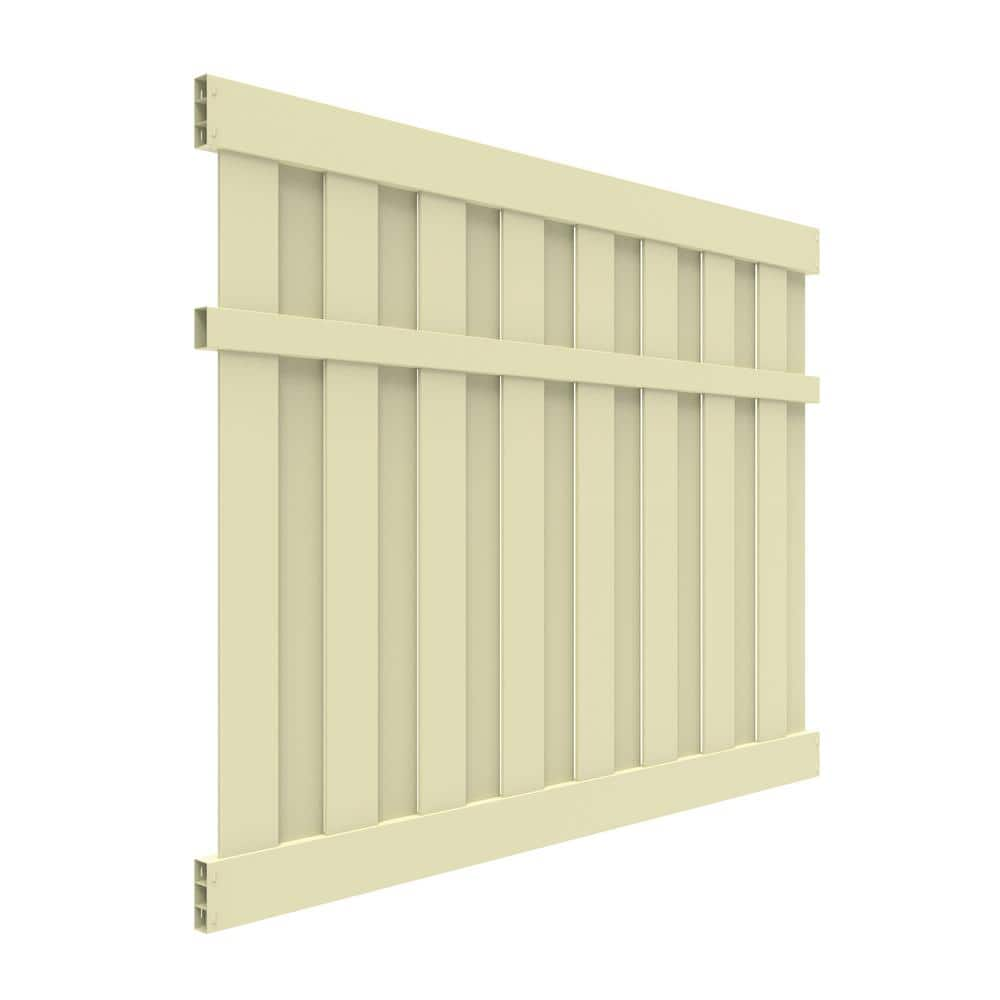 Barrette Outdoor Living Whitney 6 ft. x 6 ft. Sand Vinyl Shadowbox Fence Panel 73045698