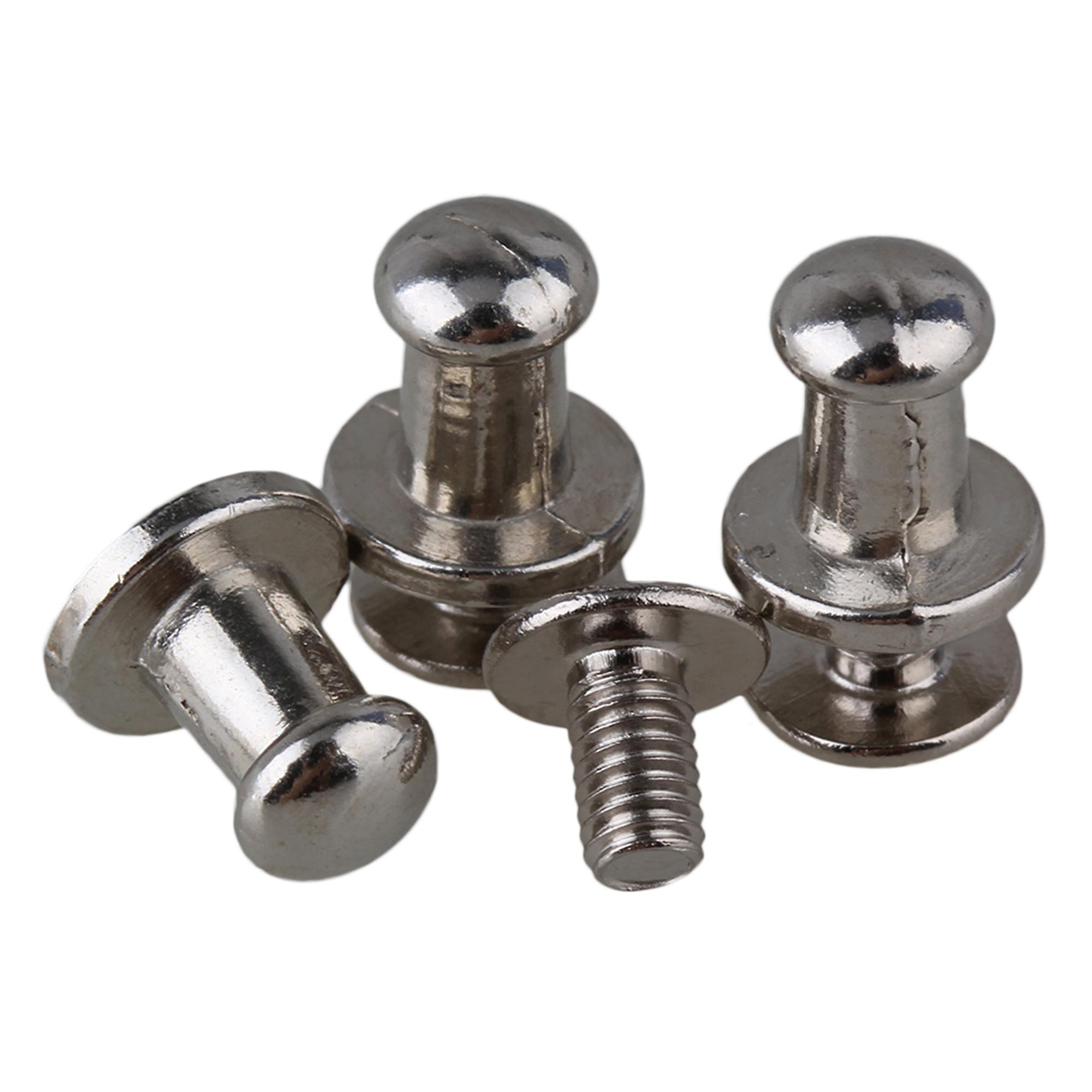 20pcs Silver Zinc Alloy Studs Screw Round Head Screws Button Rivets