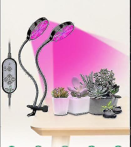 Grow Light， Usb 3w Dual Head Timing 40 Led Grow Light Bulbs Full Spectrum Auto On And Off With 3/9 / 12h Timer 5 Dimming Levels Clip-on Desk Grow Ligh