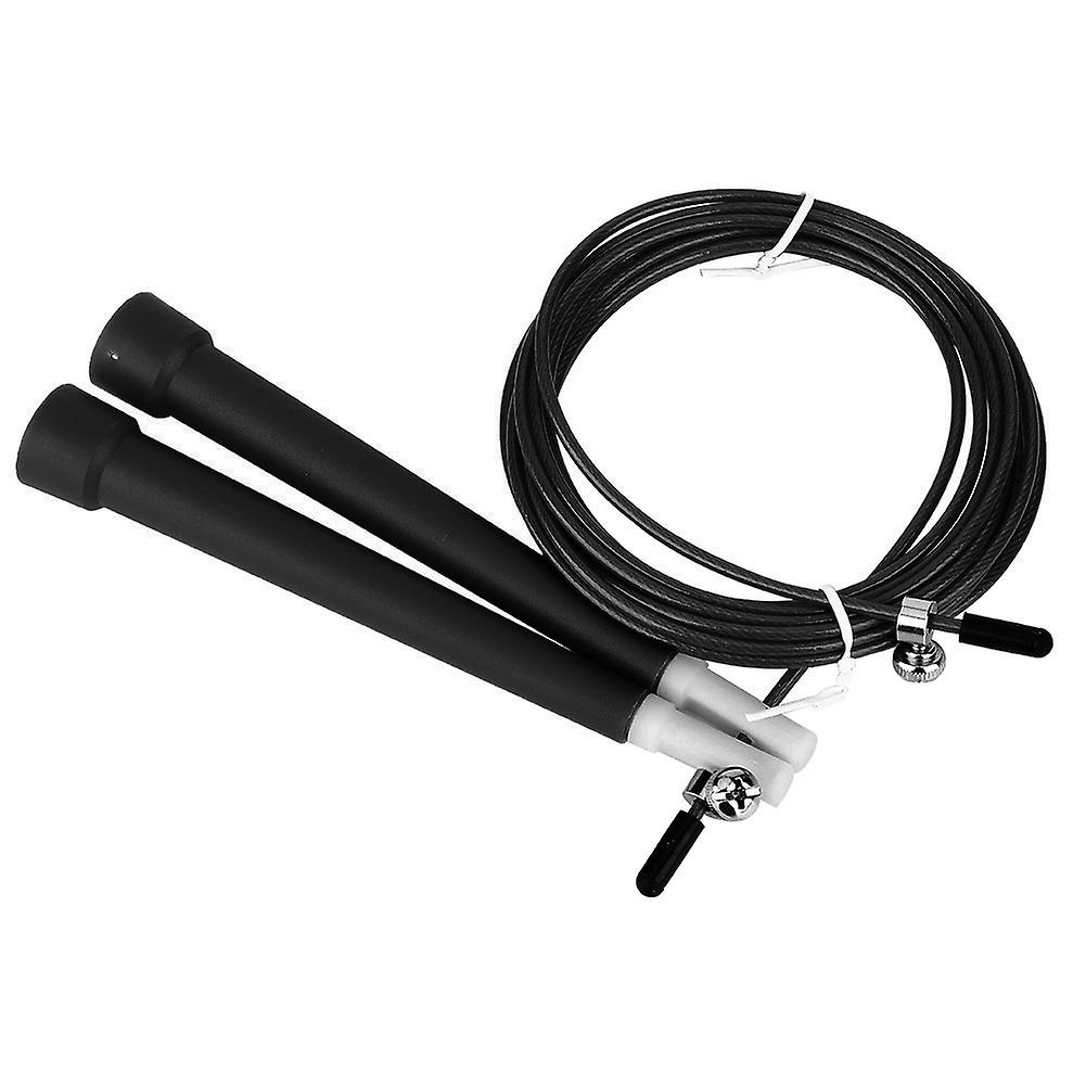 Durable Adjustable Steel Wire Skipping Jumping Rope For Fitness Training Exercise Black