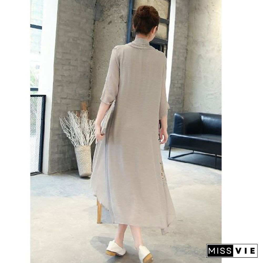 Spring Summer Women's Dress Plus Size Vintage Casual Fashion Half Sleeve Office Elegant One Piece Ladies Fashion Dresses