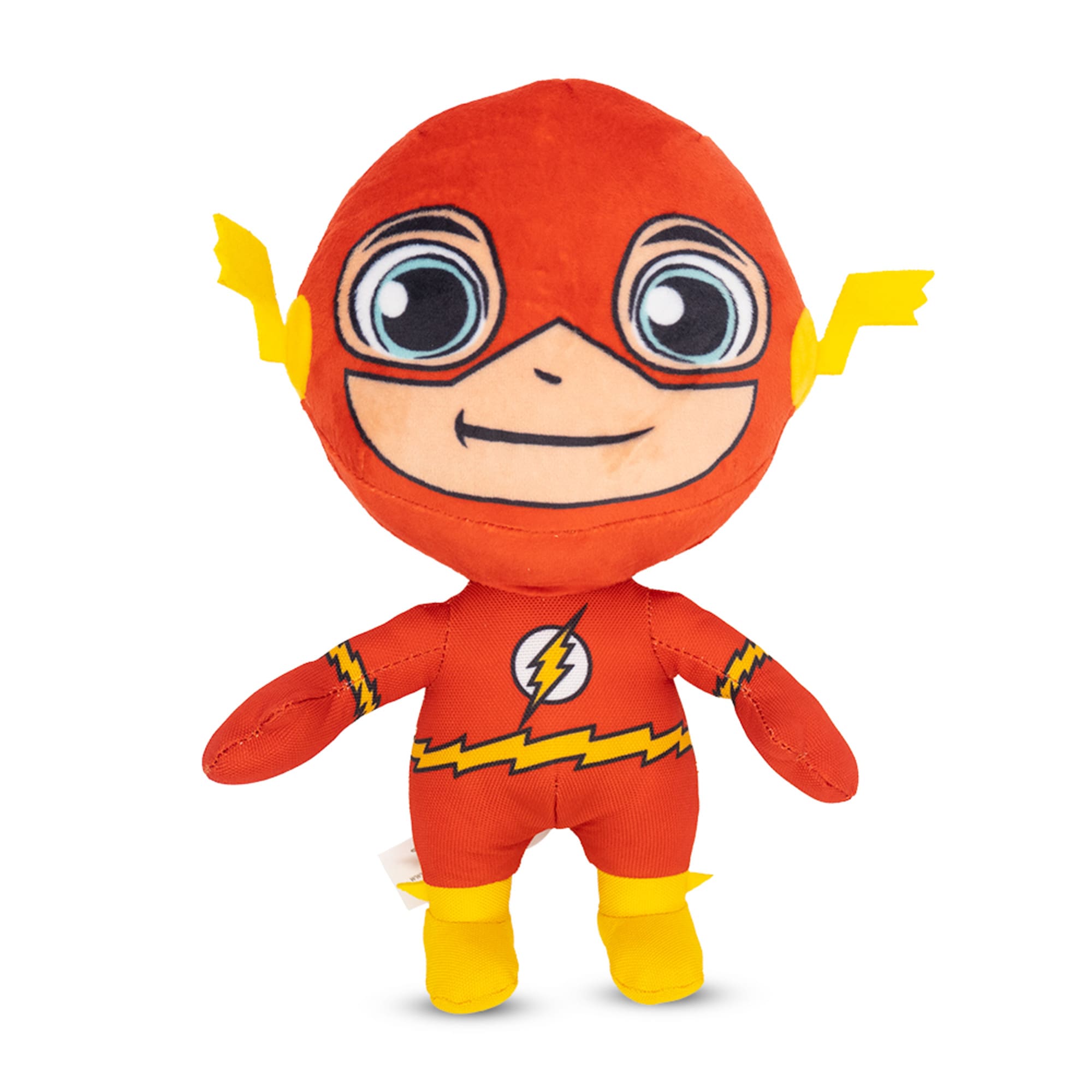 Buckle-Down DC Comics Super Friends Collection Chibi Flash Full Body Pose Plush Squeaker Dog Toy， Small