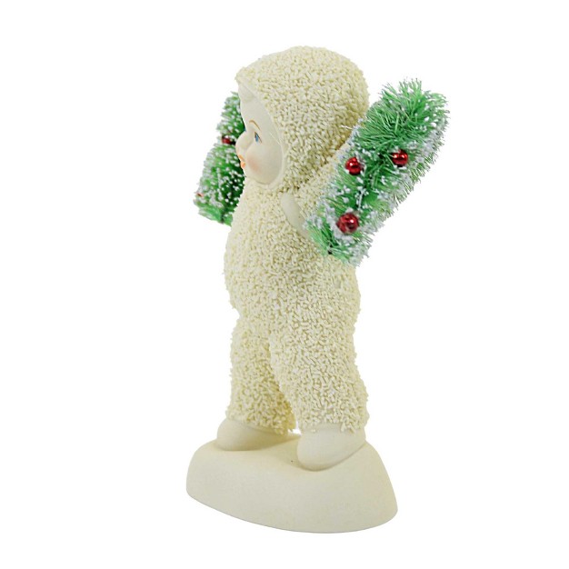 Dept 56 Snowbabies Christmastime Garland One Figurine 4 0 Inches Figurine Decorating 6009963 Porcelain Off white