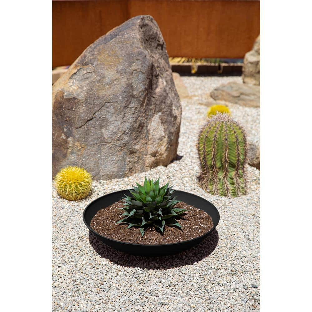 Veradek Lane Bowl 24 in. Black Plastic Round Planter (2-Pack) LBV24B-2PK