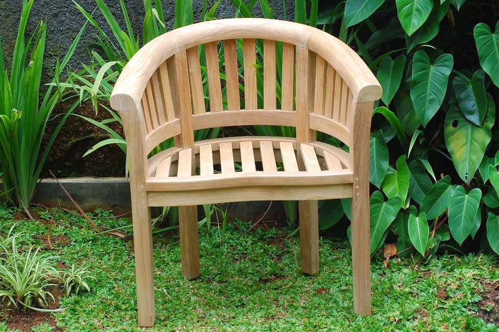 Kensington Curved Arm Chair  Grade A Teak   Transitional   Outdoor Lounge Chairs   by Windsor Teak Furniture  Houzz