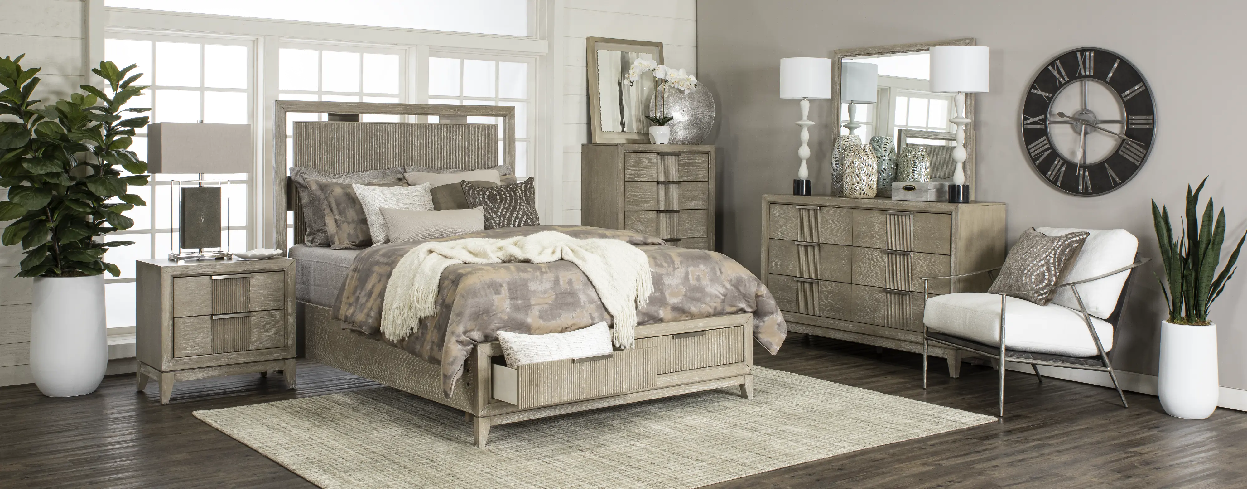 Positano Gray 4 Piece Queen Bedroom Set