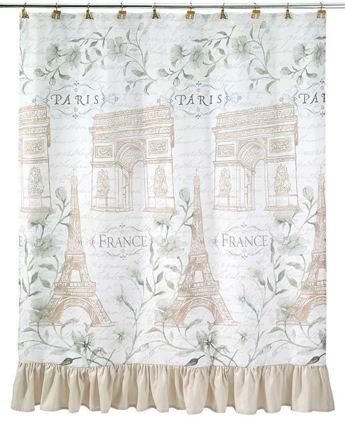 Avanti Paris Botanique Printed Shower Curtain 72 x 72