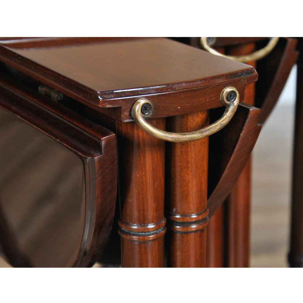 Tall Table Set With Leather Top   Traditional   Coffee Table Sets   by Niagara Furniture  Houzz