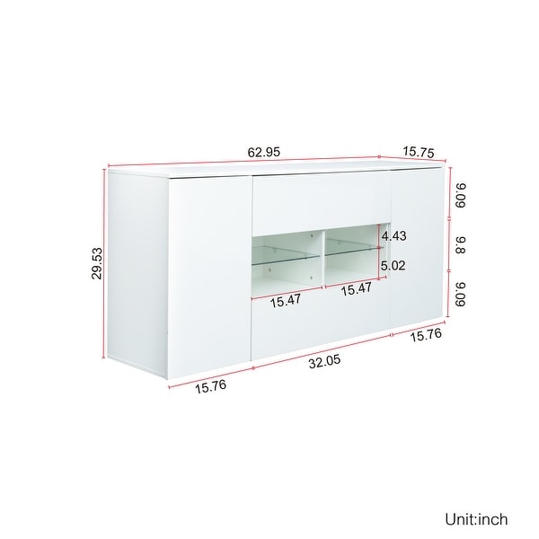 TV cabinet with double doors and drawers is suitable for living room and bedroom