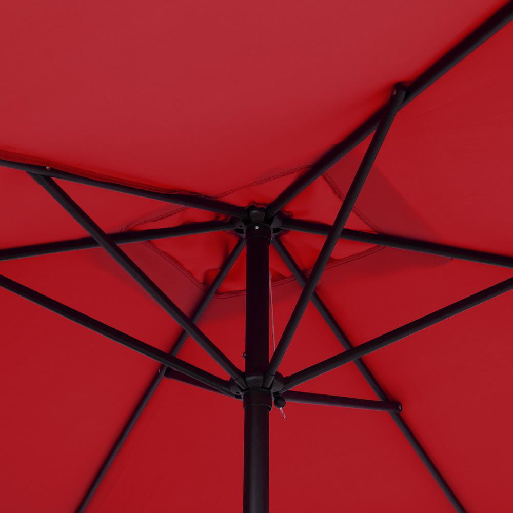 Winado 10ft Square Patio Outdoor Umbrella Market Umbrella with Crank Red