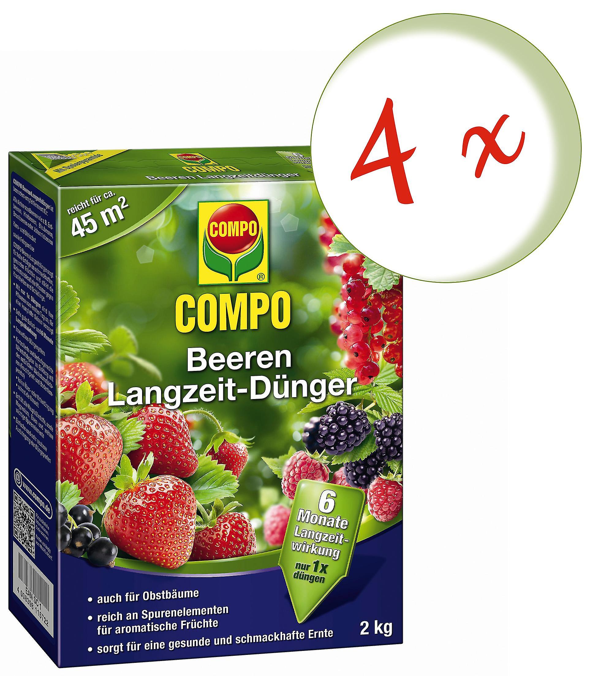 4 x COMPO Beeren Langzeit-D??nger， 2 kg