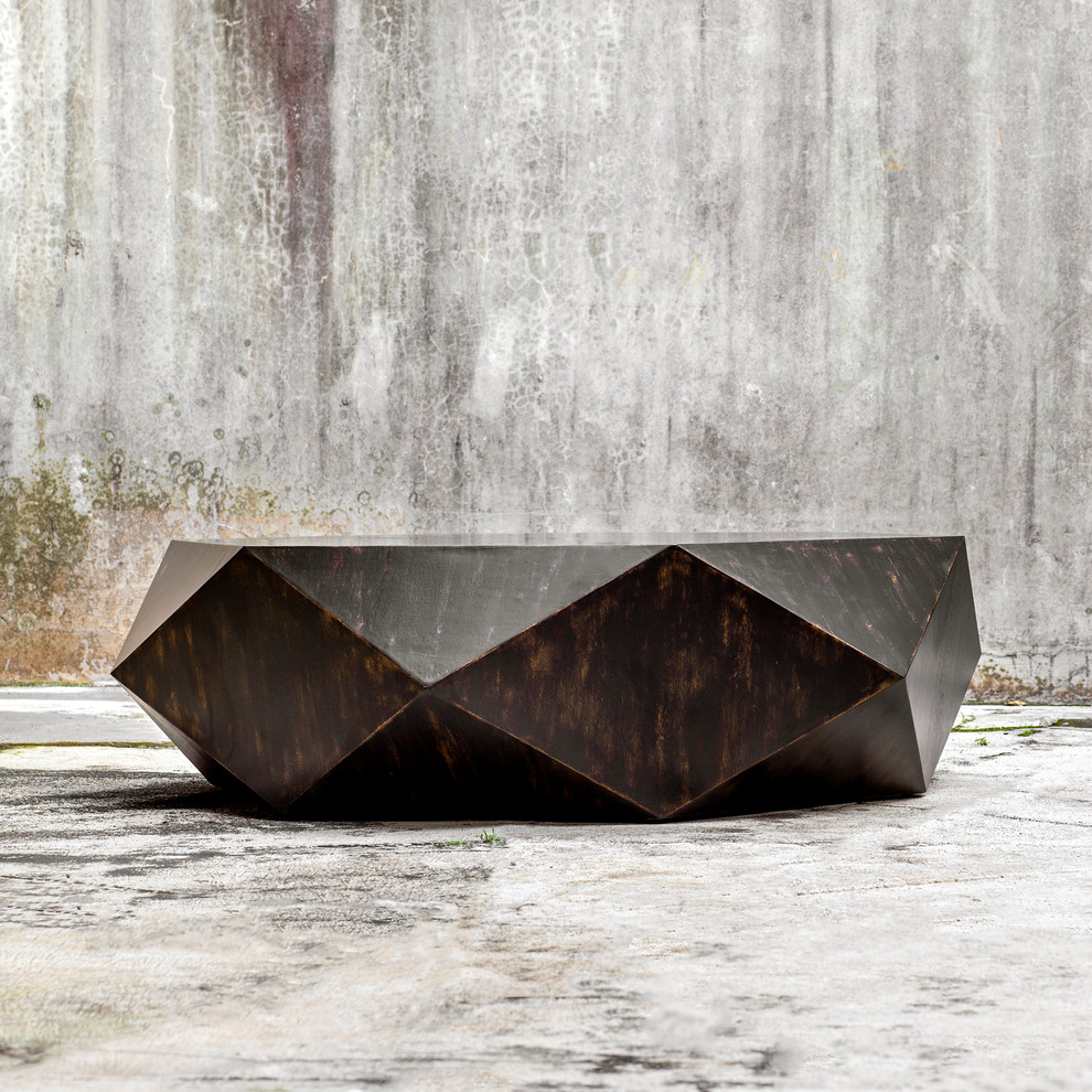 Volker Worn Black Coffee Table   Contemporary   Coffee Tables   by Ownax  Houzz