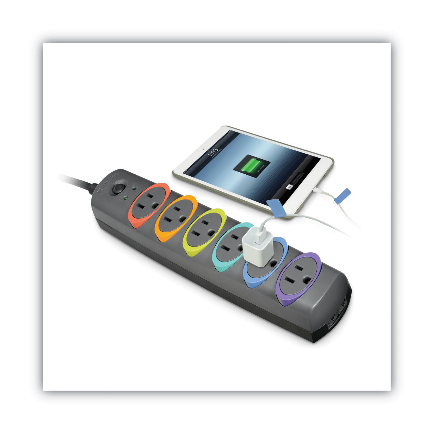 SmartSockets Color-Coded Strip Surge Protector by Kensingtonandreg; KMW62146