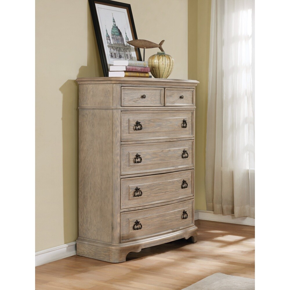 Roundhill Furniture Piraeus 296 6 piece Solid Wood Queen Bedroom Set