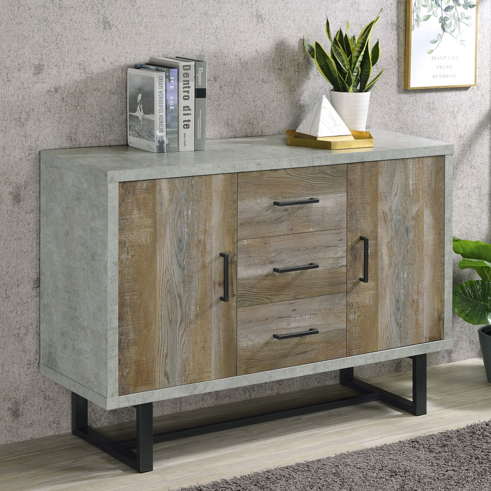 Abelardo 3 drawer Accent Cabinet Weathered Oak and Cement   Modern   Accent Chests And Cabinets   by Modon  Houzz