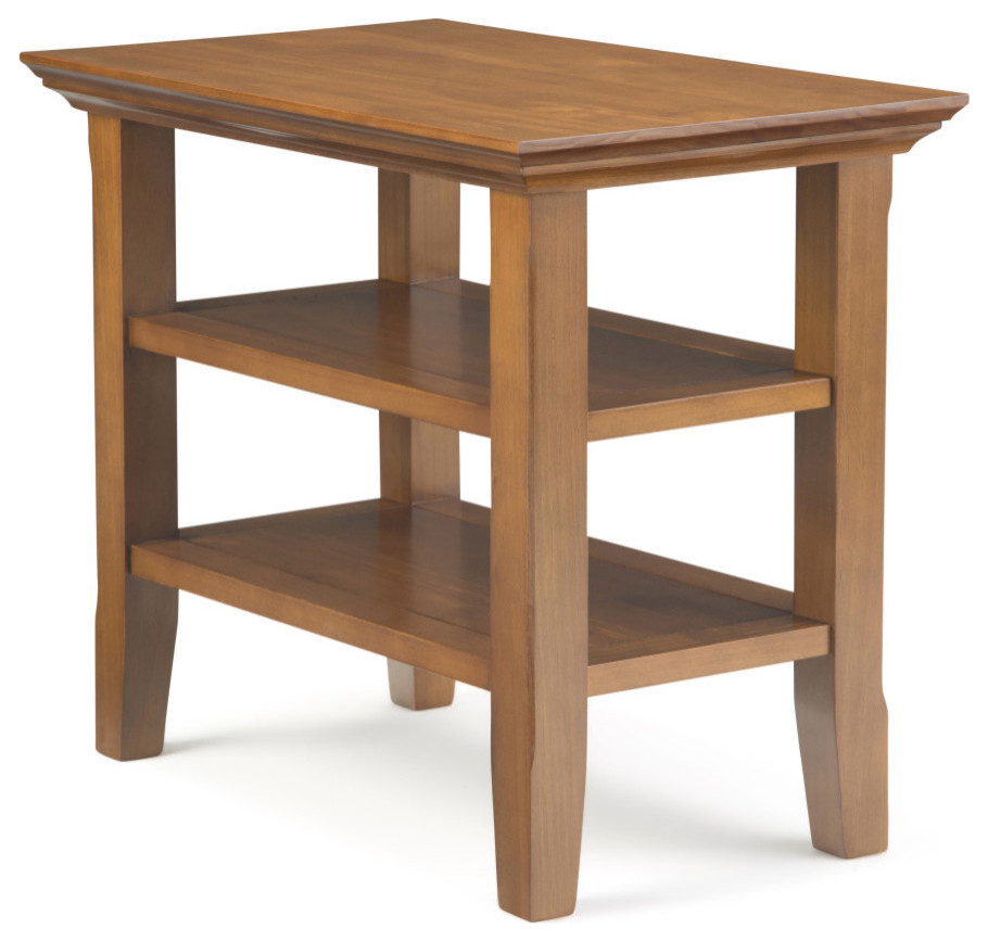 Acadian Solid Wood 14 quotRustic Narrow Side Table   Transitional   Side Tables And End Tables   by Simpli Home Ltd.  Houzz