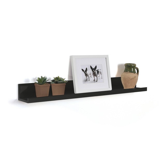 Set Of 2 Picture Ledge Shelves Black Inplace