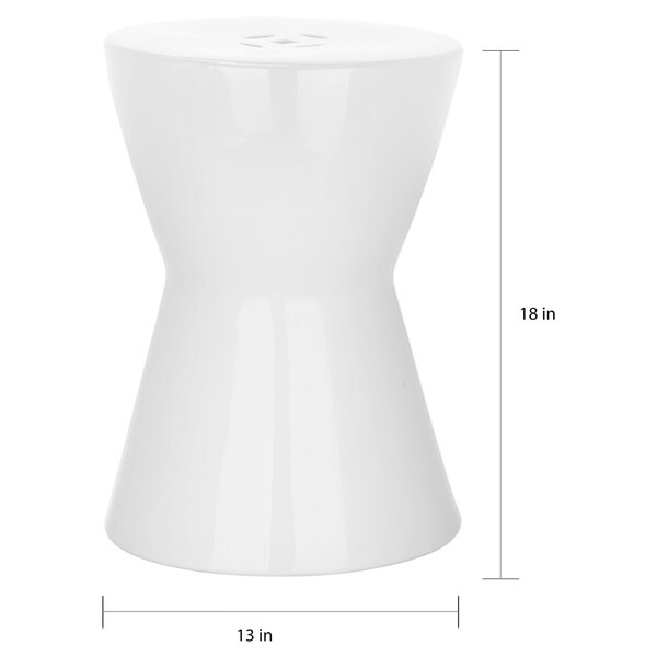 SAFAVIEH Liana White Ceramic Decorative Garden Stool